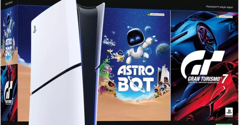 Pacote PlayStation 5 Slim Digital inclui ASTRO BOT e Gran Turismo 7 por a partir de R$ 3.682,79