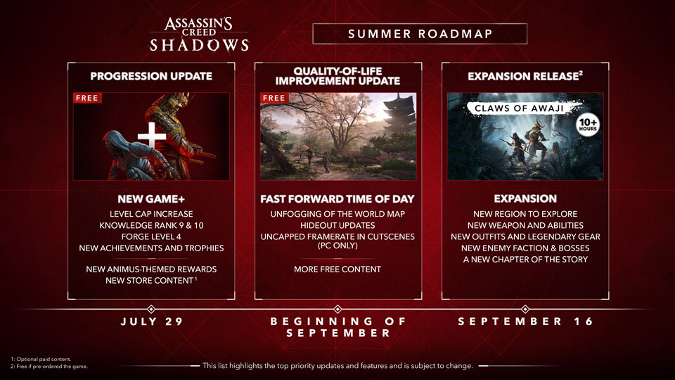 Expansão Claws of Awaji chega a Assassin’s Creed Shadows em setembro; New Game+ estreia em julho - Imagem do artigo original