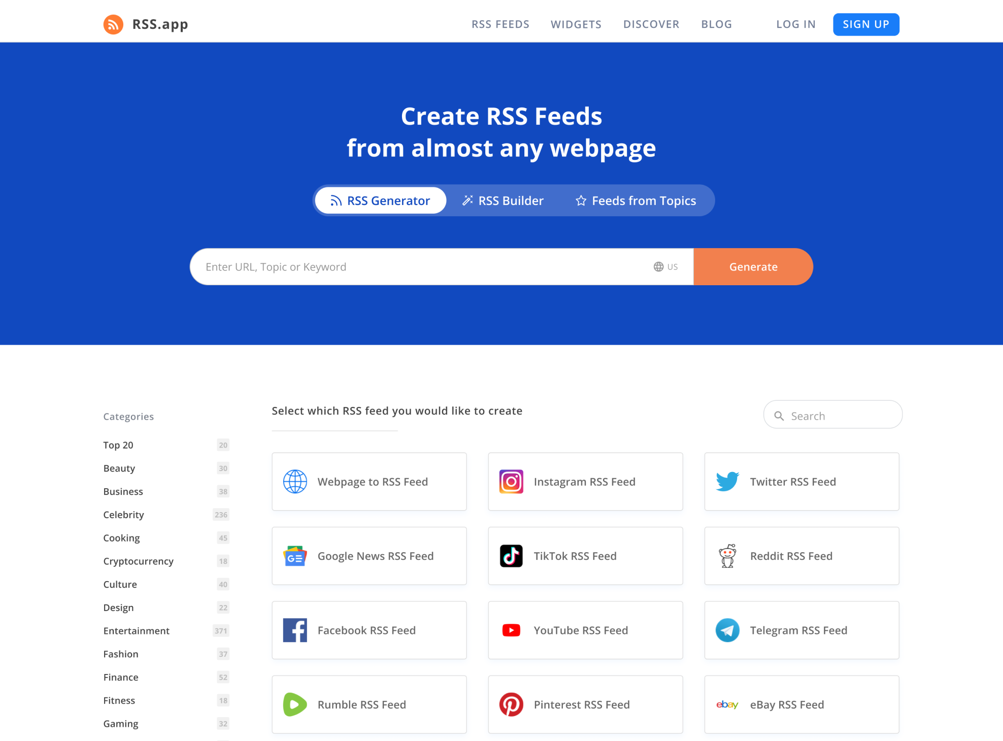 Plataforma apresenta gerador de RSS que cria feeds a partir de qualquer URL sem necessidade de código - Imagem do artigo original