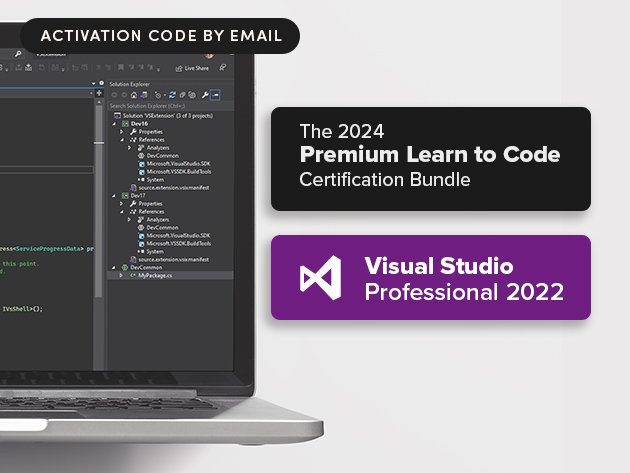 Pacote oferece licença vitalícia do Microsoft Visual Studio Professional 2022 e cursos de programação por US$ 55,97 - Imagem do artigo original