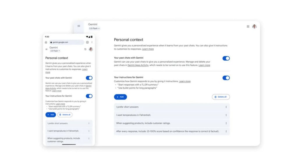 Google ativa memória automática no Gemini e oferece opção de desligar recurso - Imagem do artigo original