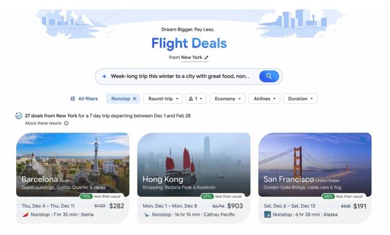 Google Voos testa ‘Ofertas de voos’ com IA para achar passagens aéreas mais baratas - Imagem do artigo original