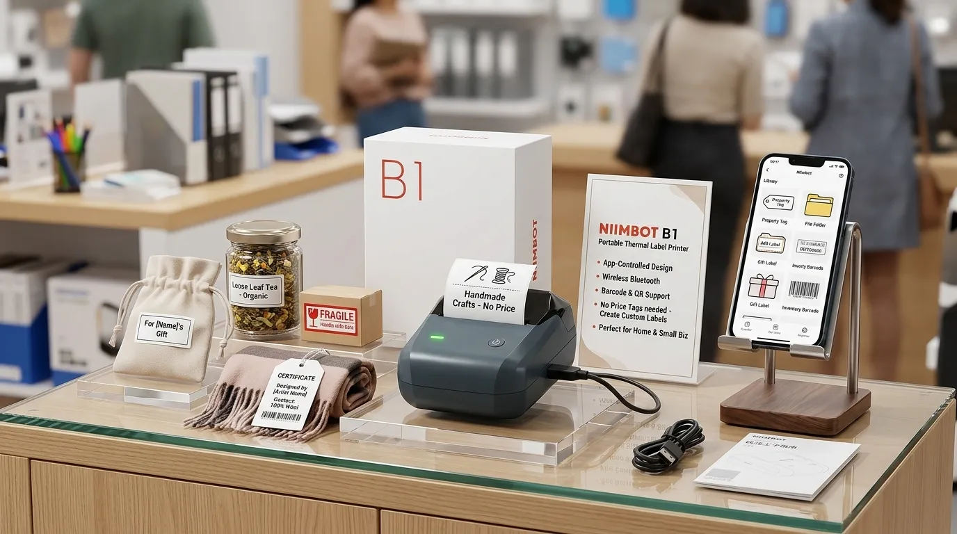 Impressora Niimbot B1 com Emparelhamento Automático no Aplicação do Celular