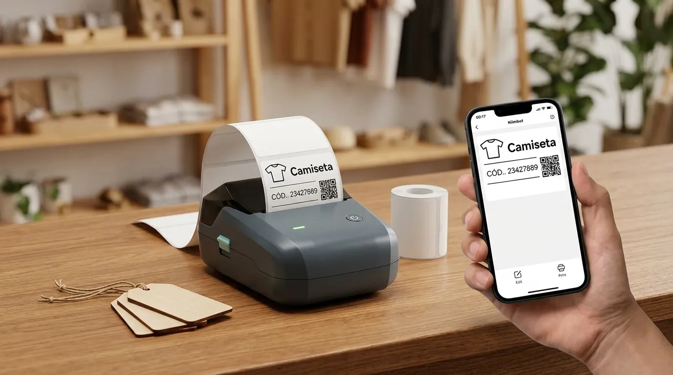 Tecnologia para organização com impressora de etiquetas portátil